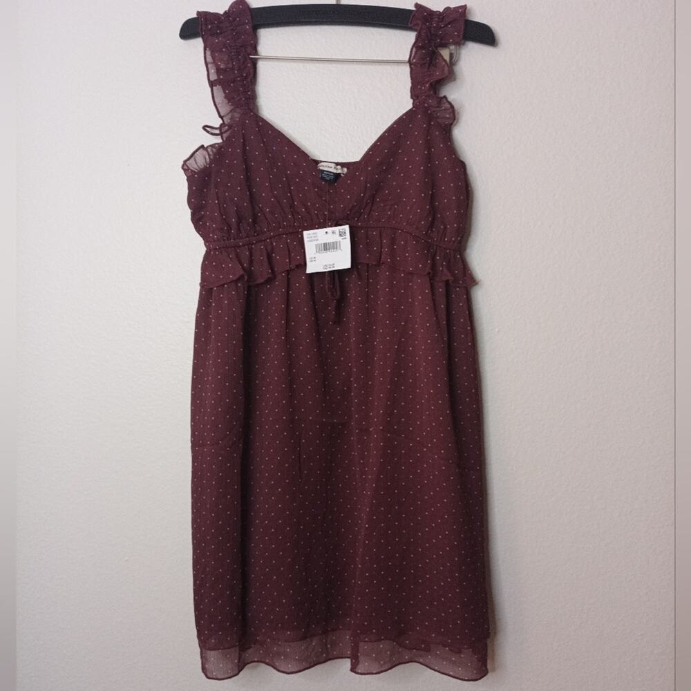 American Eagle Mauve Dress Babydoll Y2K Whimsy Prairie Boho Fairy NEW - Picture 4 of 9